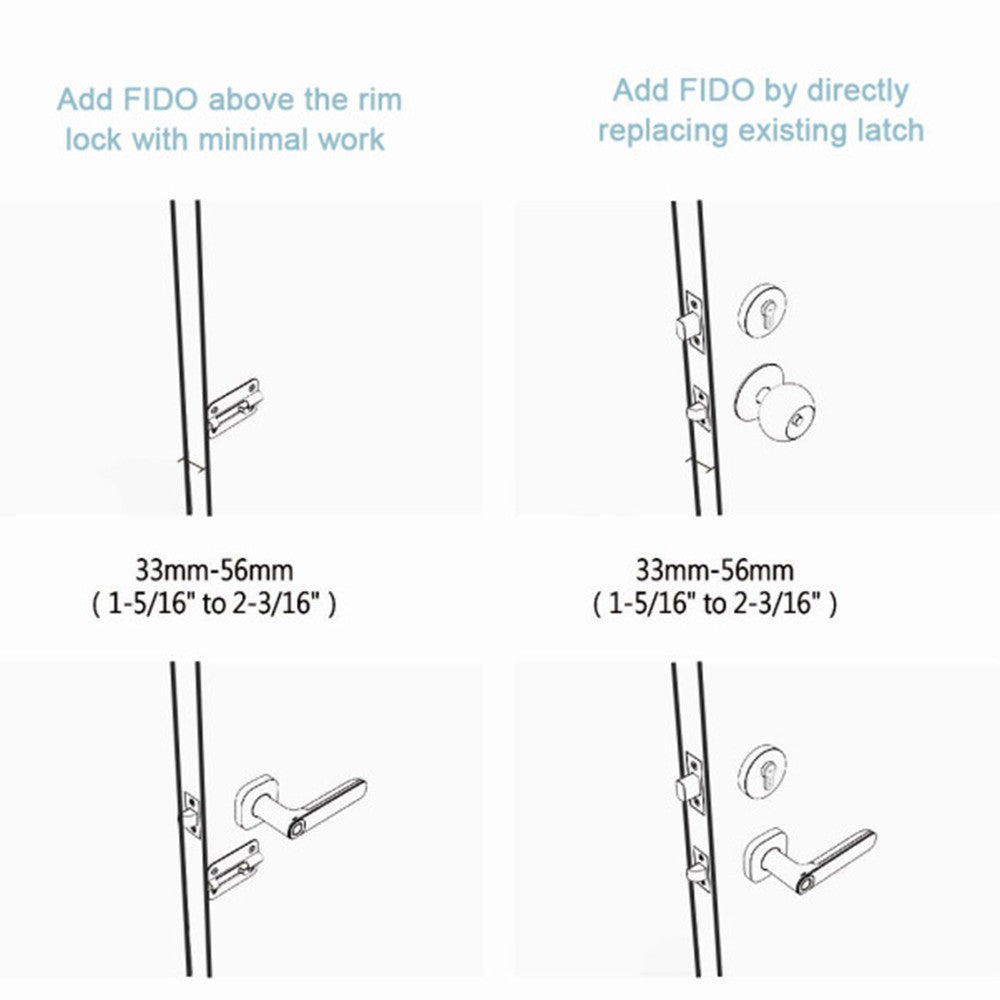 Smart Fingerprint Handle Lock Electric Door Cordless Security Zinc Alloy Suitable for Left & Right