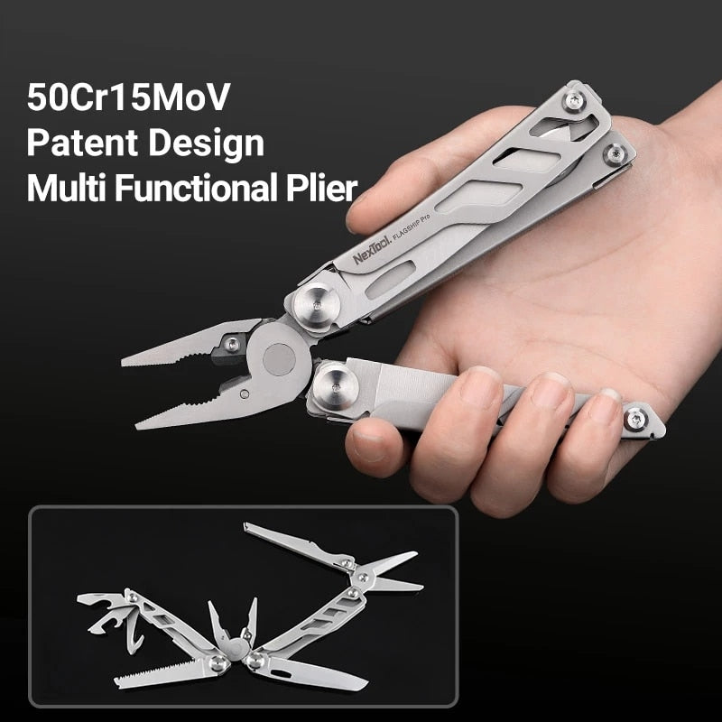 Folding Blade Knife Outdoor Tools Hand Set 16 IN 1 Multi-Tool Pliers Screwdrivers Can Opener Camping