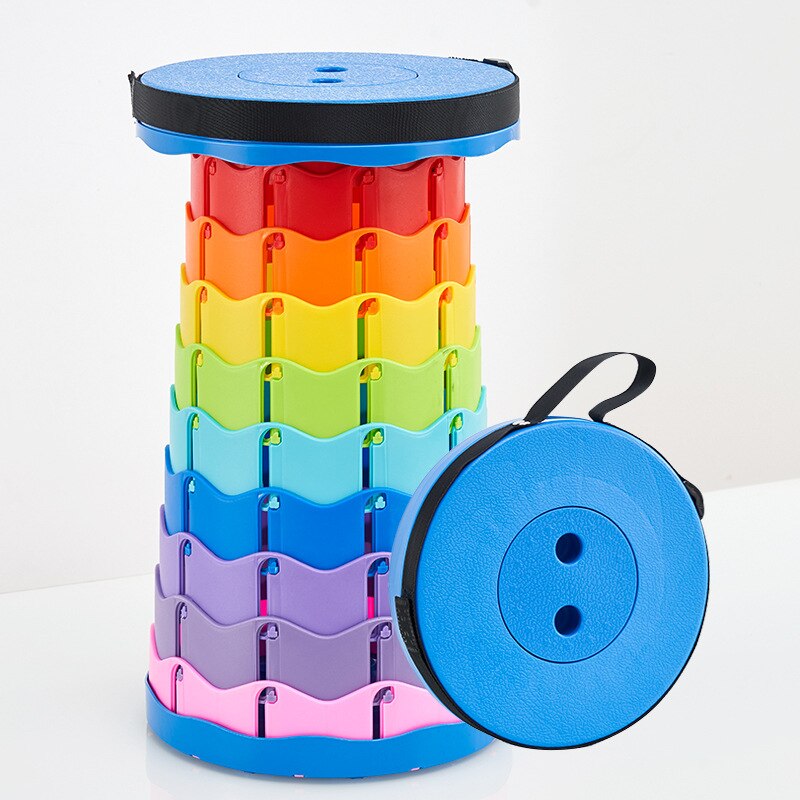 Outdoor Furniture Retractable Stool Folding Portable Stool Chair Height Adjustable Camping Fishing Telescopic Stool Convenient