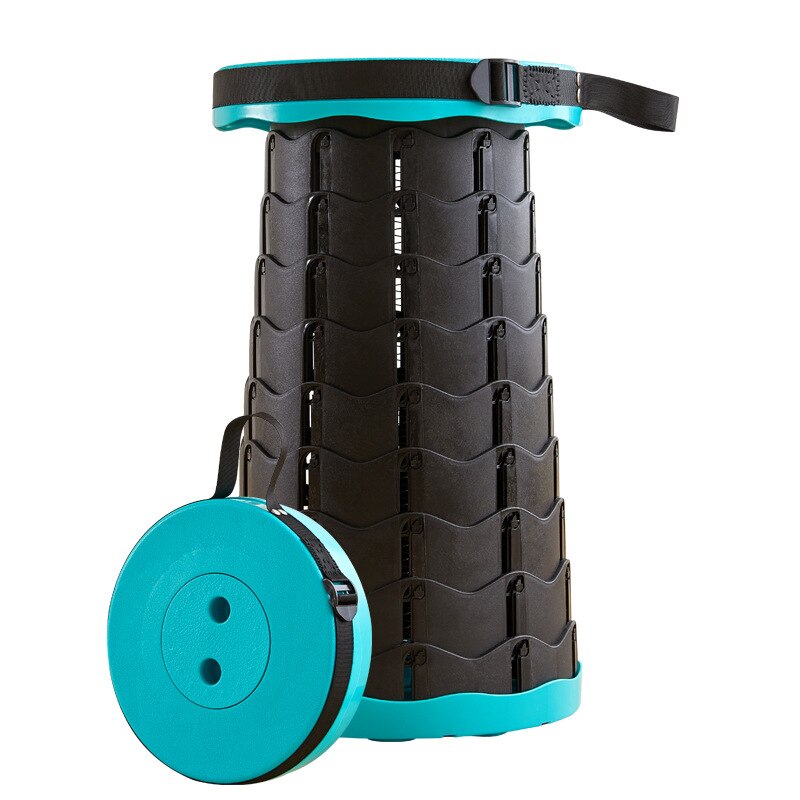 Outdoor Furniture Retractable Stool Folding Portable Stool Chair Height Adjustable Camping Fishing Telescopic Stool Convenient
