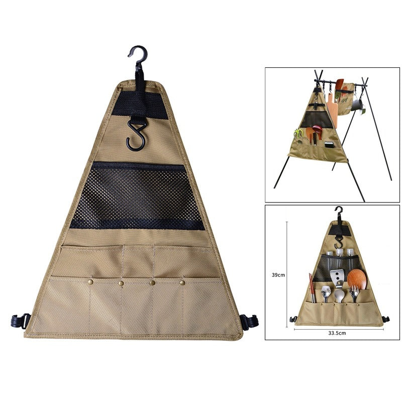 Oxford Cloth Camping Picnic Tableware Storage Bag Portable Barbecue Cutlery Organizer Outdoor Hanging Holder Bags