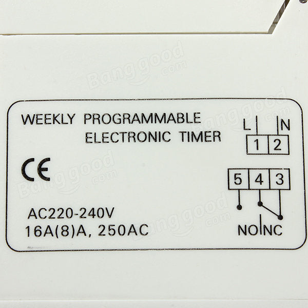 Rail Digital Programmable Timer Switch 220-240V 16A