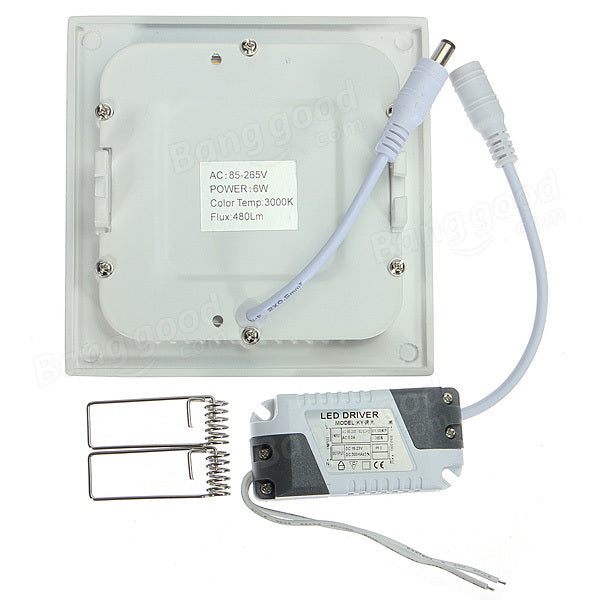 Dimmable 6W Square Ultra Thin Ceiling Energy-Saving LED Panel Light