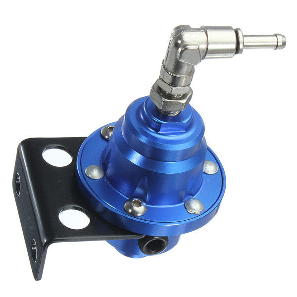 Adjustable Fuel Pressure Regulator With Filled Oil Gauge Aluminum Blue