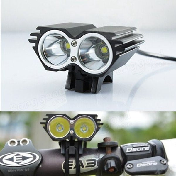 2x U2 LED Cycling Bike Headlight Headlamp Front Light