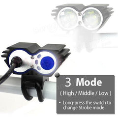 2x U2 LED Cycling Bike Headlight Headlamp Front Light