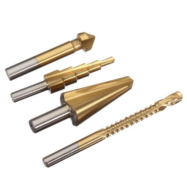 4pcs HSS Contersink Drill/Step Drill/Tapered Cone Drill/Saw Dill