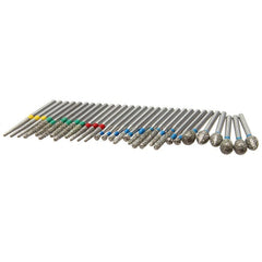 30pcs Diamond Polishing Grinding Heads Diamond Disinfection Burrs High Speed Handpieces