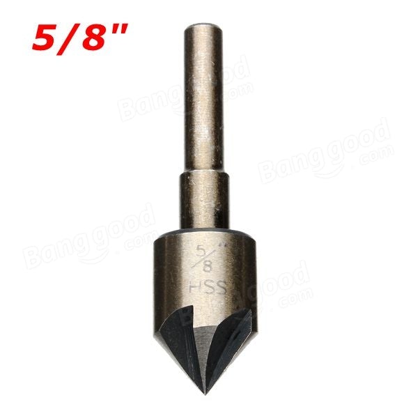 5pcs Imperial 5 Flutes 82 Degree Countersink Drill Chamfer Cutter Bit