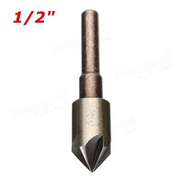 5pcs Imperial 5 Flutes 82 Degree Countersink Drill Chamfer Cutter Bit