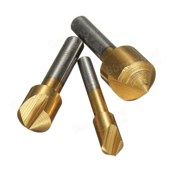 5pcs 6/10/13/16/19mm Titanium Countersinks Chamfering Cutter Drill Press