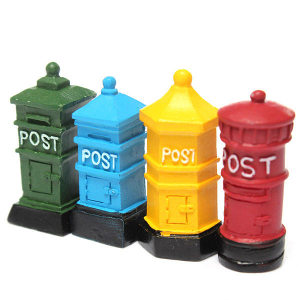 Retro Postbox Micro Landscape Decorations Garden DIY Decor