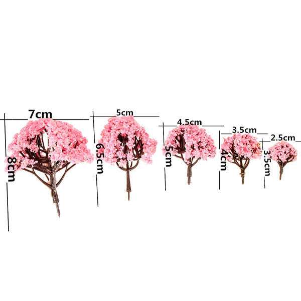 5 Size Pink Cherry Trees Fairy Garden Ornament Plant Pot Decor