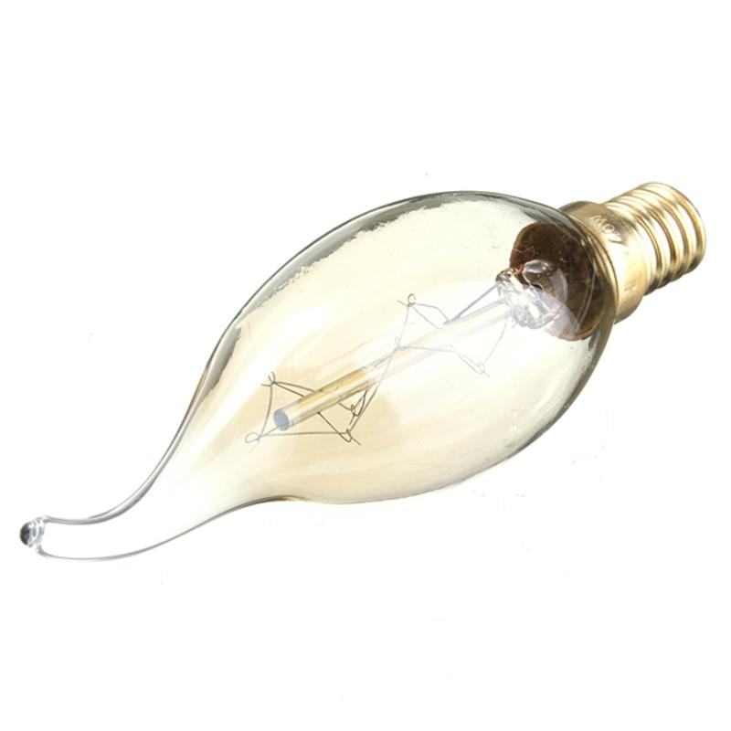 40W E14 Vintage Antique Edison Carbon Filamnet Clear Glass Bulb 220V