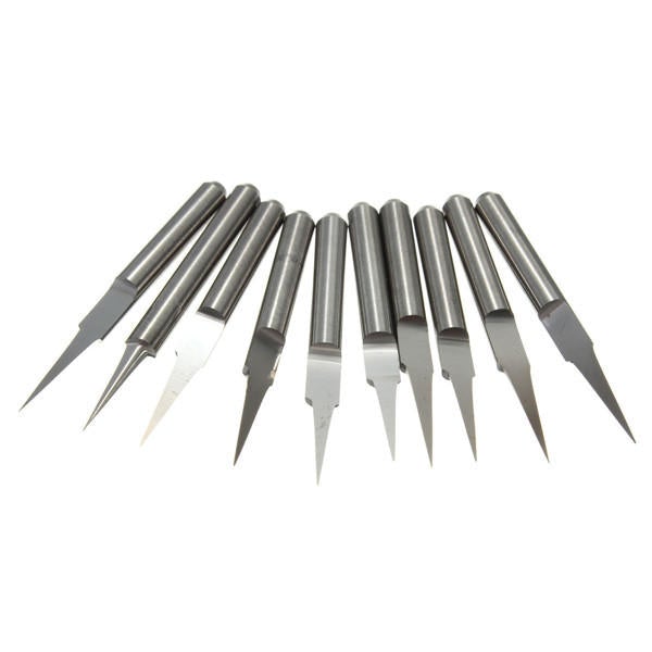 10Pcs 100.2mm Carbide Flat Bottom PCB Engraving Bits 3.175mm CNC Router Tool