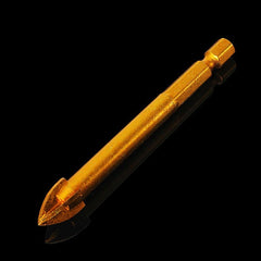 6mm Shank Titanium Carbide Glass Drill Bit Cross Spear Point Head