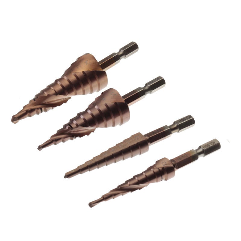 HSS Triangle Shank Step Drill Bit Hole Cutter 3-12/4-12/4-22/6-24mm