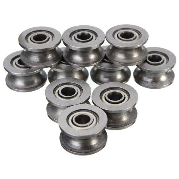 10pcs 4x13x7mm U Groove Sealed Ball Bearings Guide Pulley Ball Bearing