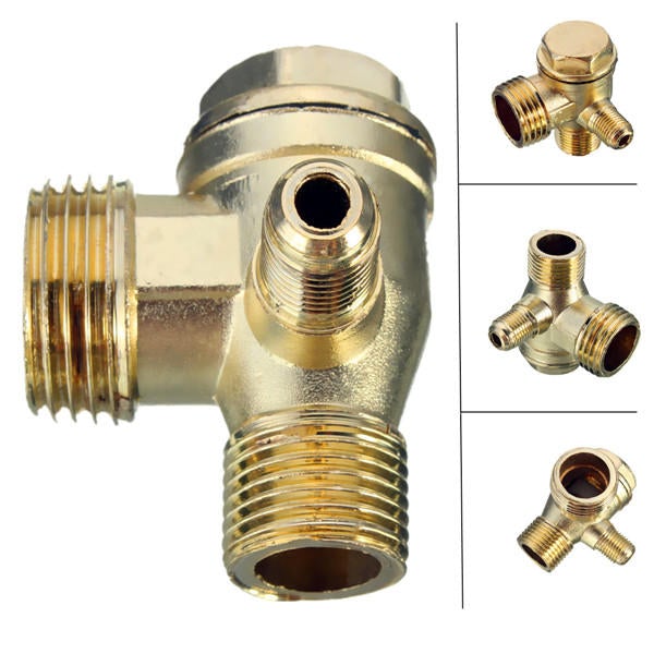 90 Degree Brass Copper Male Threaded Check Valve Connector Tool for Air Compressor