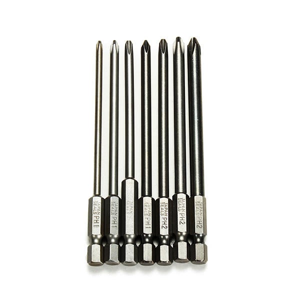 7pcs 100mm Length Hex Cross Head Magnetic Screwdriver Bit Set Electric Screwdriver Bits