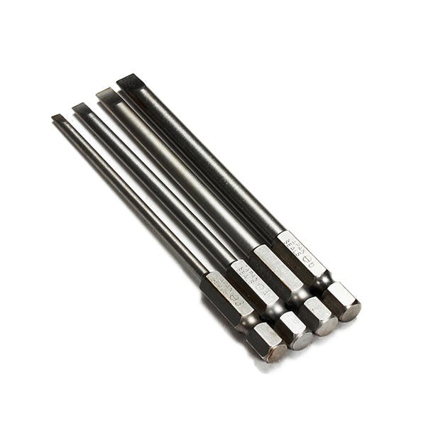 4pcs 100mm 3mm-6mm Magnetic Flat Head Slotted Tip Screwdrivers Bits 1/4 Inch Hex Shank
