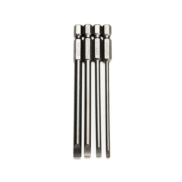 4pcs 100mm 3mm-6mm Magnetic Flat Head Slotted Tip Screwdrivers Bits 1/4 Inch Hex Shank