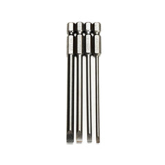 4pcs 100mm 3mm-6mm Magnetic Flat Head Slotted Tip Screwdrivers Bits 1/4 Inch Hex Shank