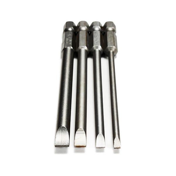 4pcs 100mm 3mm-6mm Magnetic Flat Head Slotted Tip Screwdrivers Bits 1/4 Inch Hex Shank