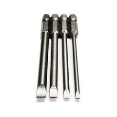 4pcs 100mm 3mm-6mm Magnetic Flat Head Slotted Tip Screwdrivers Bits 1/4 Inch Hex Shank