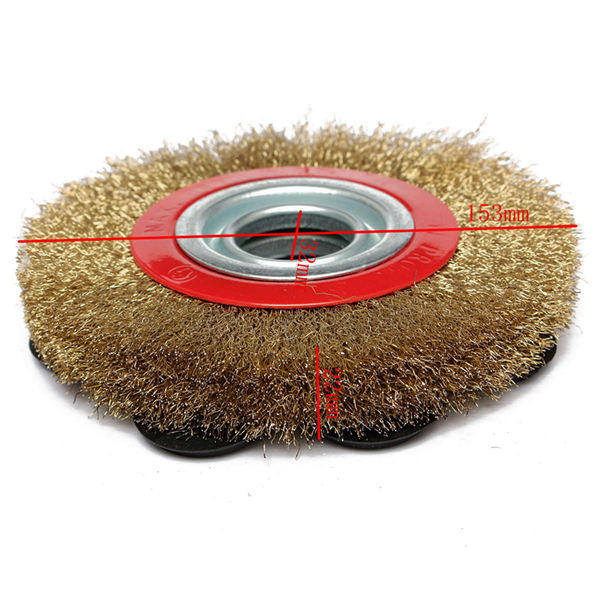 6 Inch 150mm Steel Wire Wheel Brush And Adaptor Rings For Bench Grinder Clean Polish