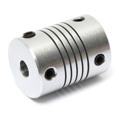 5mm x 6.35mm Aluminum Flexible Shaft Coupling OD19mm x L25mm CNC Stepper Motor Coupler Connector
