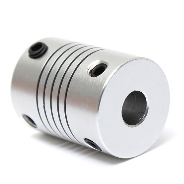 5mm x 6.35mm Aluminum Flexible Shaft Coupling OD19mm x L25mm CNC Stepper Motor Coupler Connector