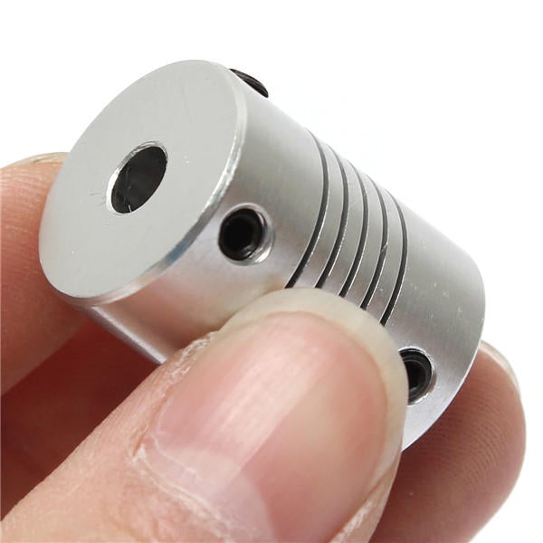 5mm x 6.35mm Aluminum Flexible Shaft Coupling OD19mm x L25mm CNC Stepper Motor Coupler Connector