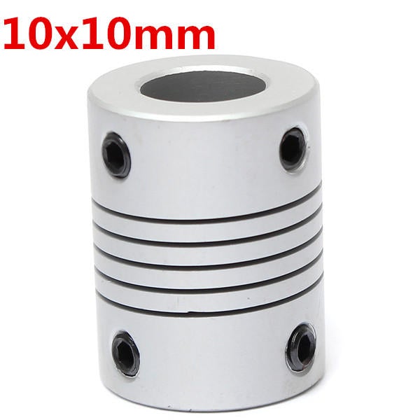 10mm x 10mm Aluminum Flexible Shaft Coupling OD19mm x L25mm CNC Stepper Motor Coupler Connector