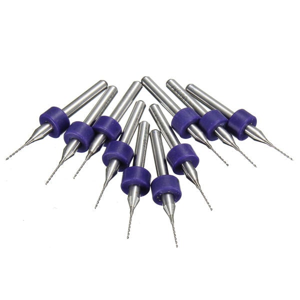 10pcs 0.5mm Mini PCB Drill Bits For CNC Print Circuit Board Tungsten Steel
