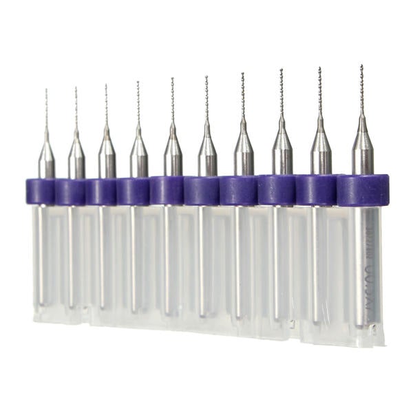 10pcs 0.5mm Mini PCB Drill Bits For CNC Print Circuit Board Tungsten Steel