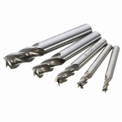 5pcs 4/6/8/10/12mm 4 Flute End Mill Cutter HSS Straight Shank Drill Bits