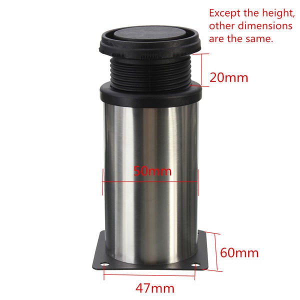 4 Pcs Stainless Steel Furniture Legs Adjustable Cabinet Sofa Table Bed Feet