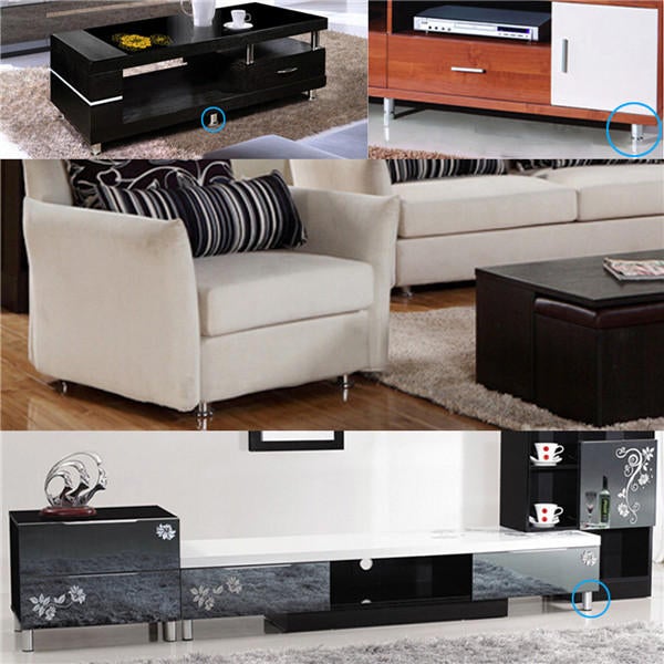 4 Pcs Stainless Steel Furniture Legs Adjustable Cabinet Sofa Table Bed Feet