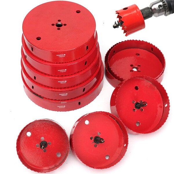 110-200mm M42 HSS Hole Saw Cutter Drill Bit Bi Metal Tip For Aluminum Iron Wood