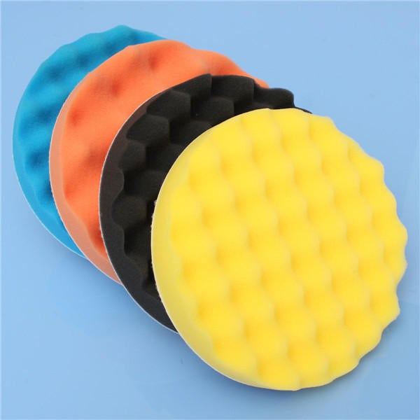 4pcs 7 Inch/180mm Waffle Polishing Buffing Pad Waxing Sponge Polishing for Rotary Tool
