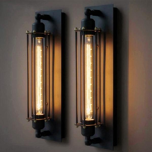 NEW Industrial Long Black Wall Plate Retro Wall Light Rustic Wall Sconce Plate
