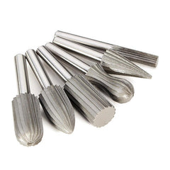 6pcs 6mm Shank Tungsten Steel Rotary File Cutter Engraving Grinding Bit For Rotary Tools