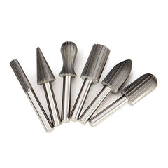6pcs 6mm Shank Tungsten Steel Rotary File Cutter Engraving Grinding Bit For Rotary Tools