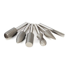 6pcs 6mm Shank Tungsten Steel Rotary File Cutter Engraving Grinding Bit For Rotary Tools