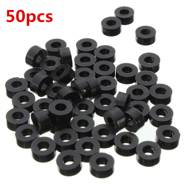 M3NW2 Flat Nylon Washer Black Round Spacer Waser OD 8mm for M3 Screws 50pcs
