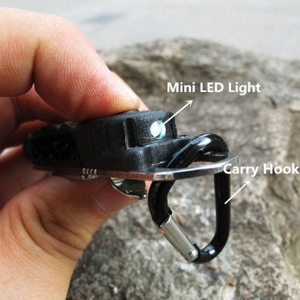 Multifunctional Climbing Carabiner Paracord Buckle Screwdriver Flashlight Wrench Tool