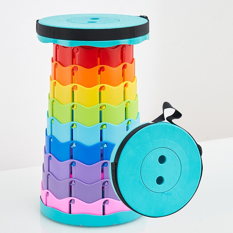 Outdoor Furniture Retractable Stool Folding Portable Stool Chair Height Adjustable Camping Fishing Telescopic Stool Convenient