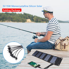 Solar Panel 5W 5V Folding USB Battery Portable Solar Charger Waterproof Solar Battery for Mobile Phone Outdoor