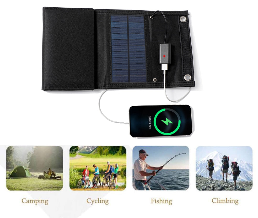 Solar Panel Foldable USB 5V Monocrystal Solar Cell Waterproof Charger Outdoor solar panel phone charge camping
